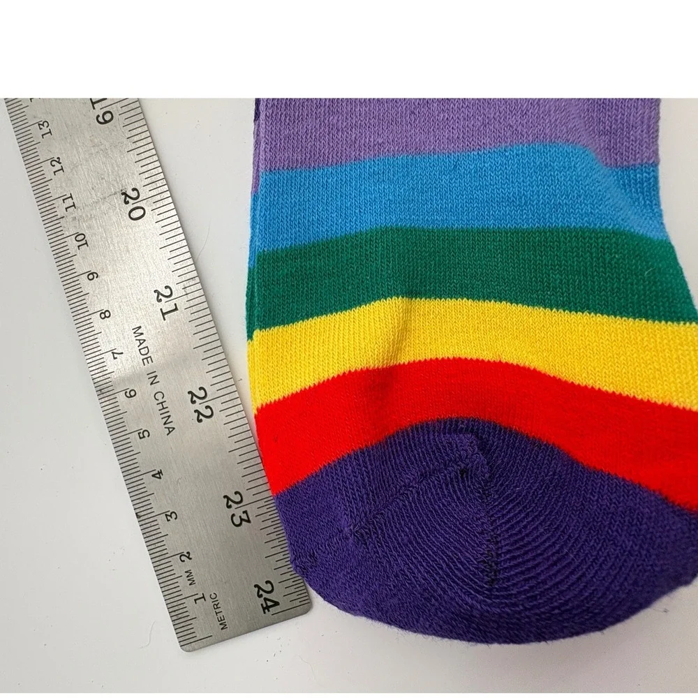Rainbow Striped Thigh High Socks One Size NIB Kpop Jpop Cosplay Anime Idol